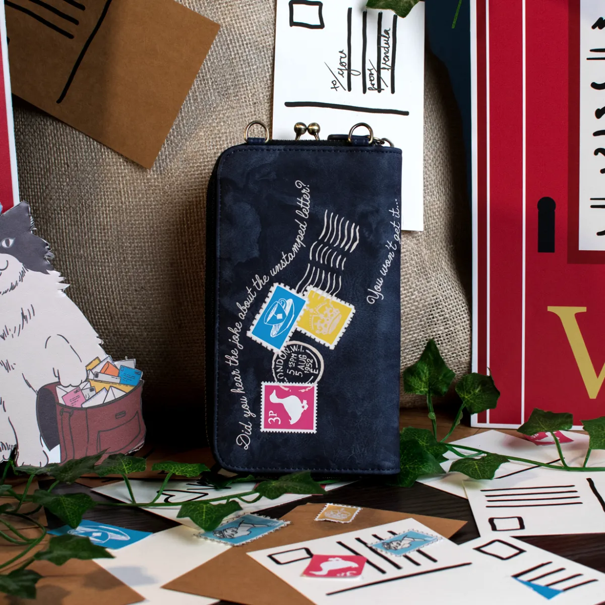Vendula London - The Old Post Office Navy Edition Clipper Phone Pouch