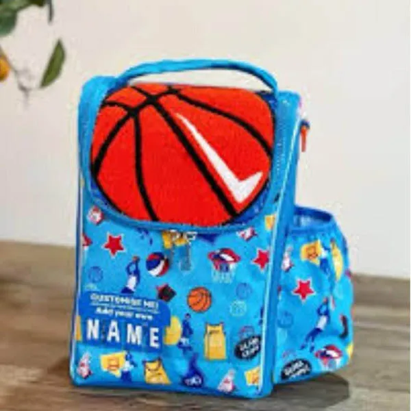 Vest Brand Basketball Insulated Lunch Bag - Custom Name Crossbody & Diaper Bag (U2083)