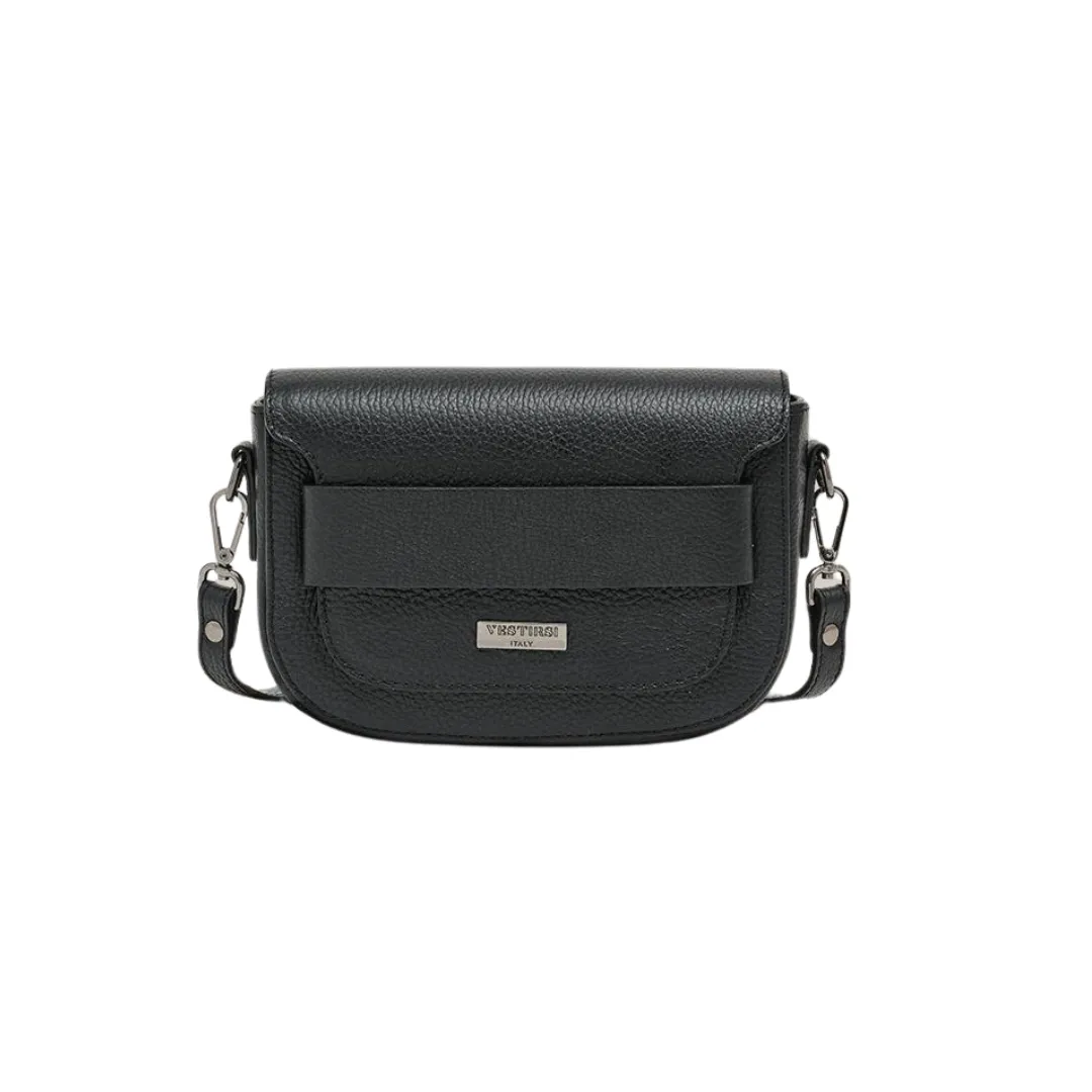 Vestirsi Zoe Black Crossbody Saddle Bag