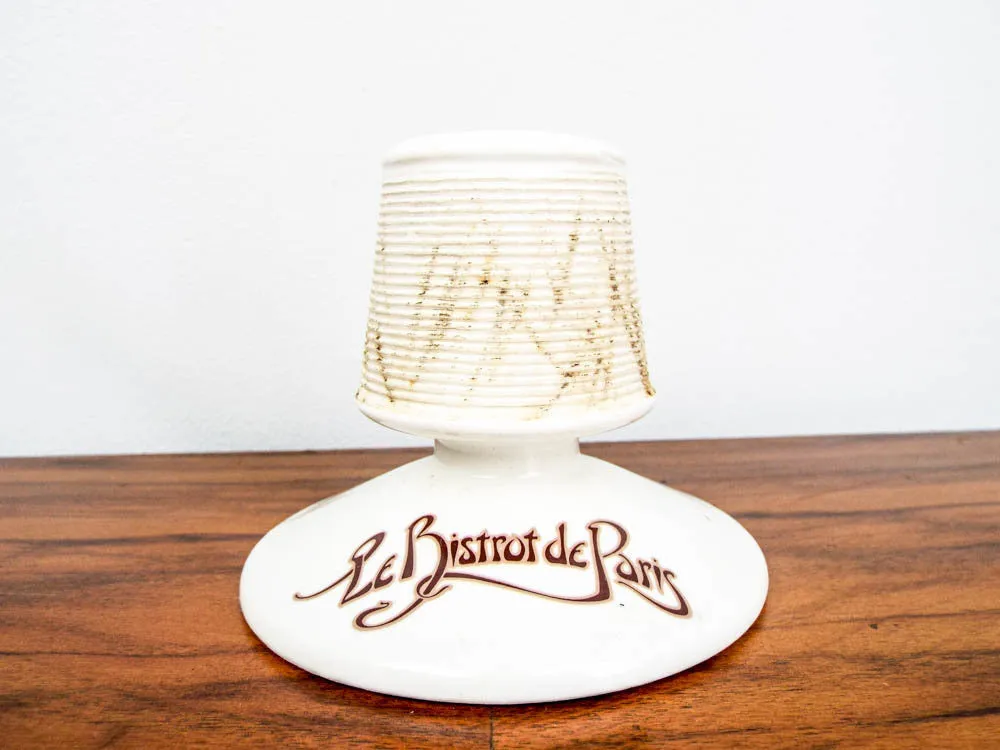 Vintage French Ceramic Advertising Match Holder Striker Safe Le Bistrot de Paris