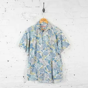 Vintage Pastel Abstract Party Shirt - Blue - M