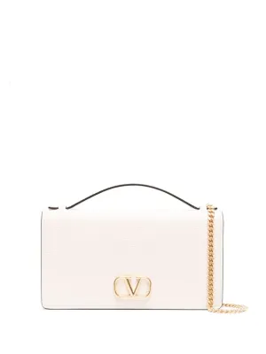 Vlogo signature leather wallet on chain