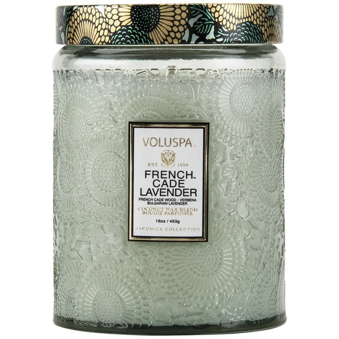 Voluspa Large Glass Jar Candle French Cade Lavender 16 oz