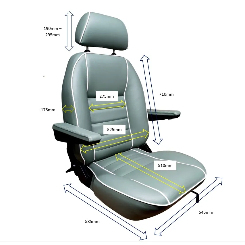 VW T2 SUFFOLK CAPTAINS RECLINING CHAIR LEFT HAND (LEATHER)