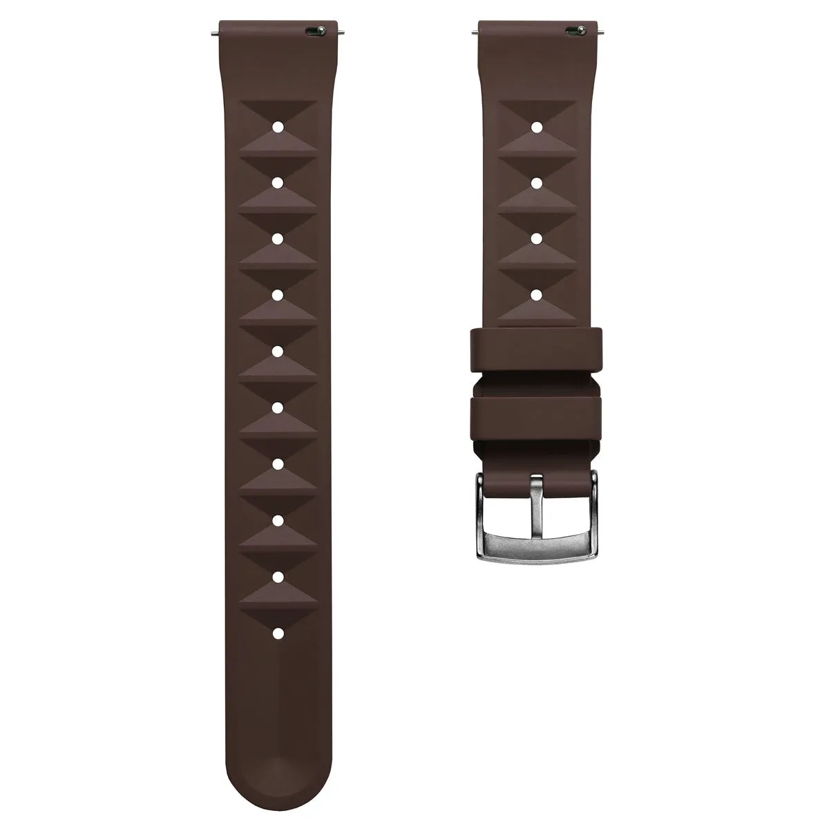 Waffle Pattern Rubber Dive Watch Strap - Brown