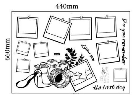 Walplus Instant Camera Photo Frame Wall Decals 30x90cm