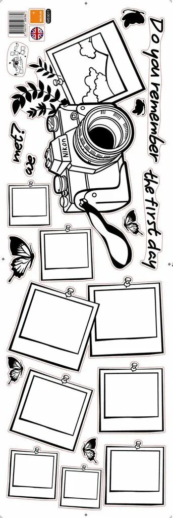 Walplus Instant Camera Photo Frame Wall Decals 30x90cm