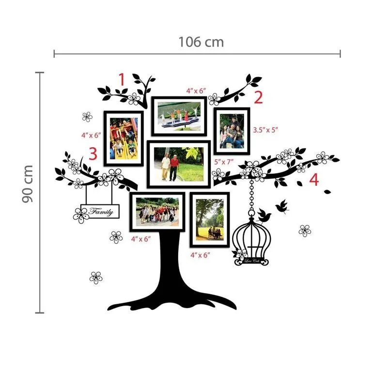 Walplus Photo Frame Birdcage Wall Decals 30x90cm 3pcs