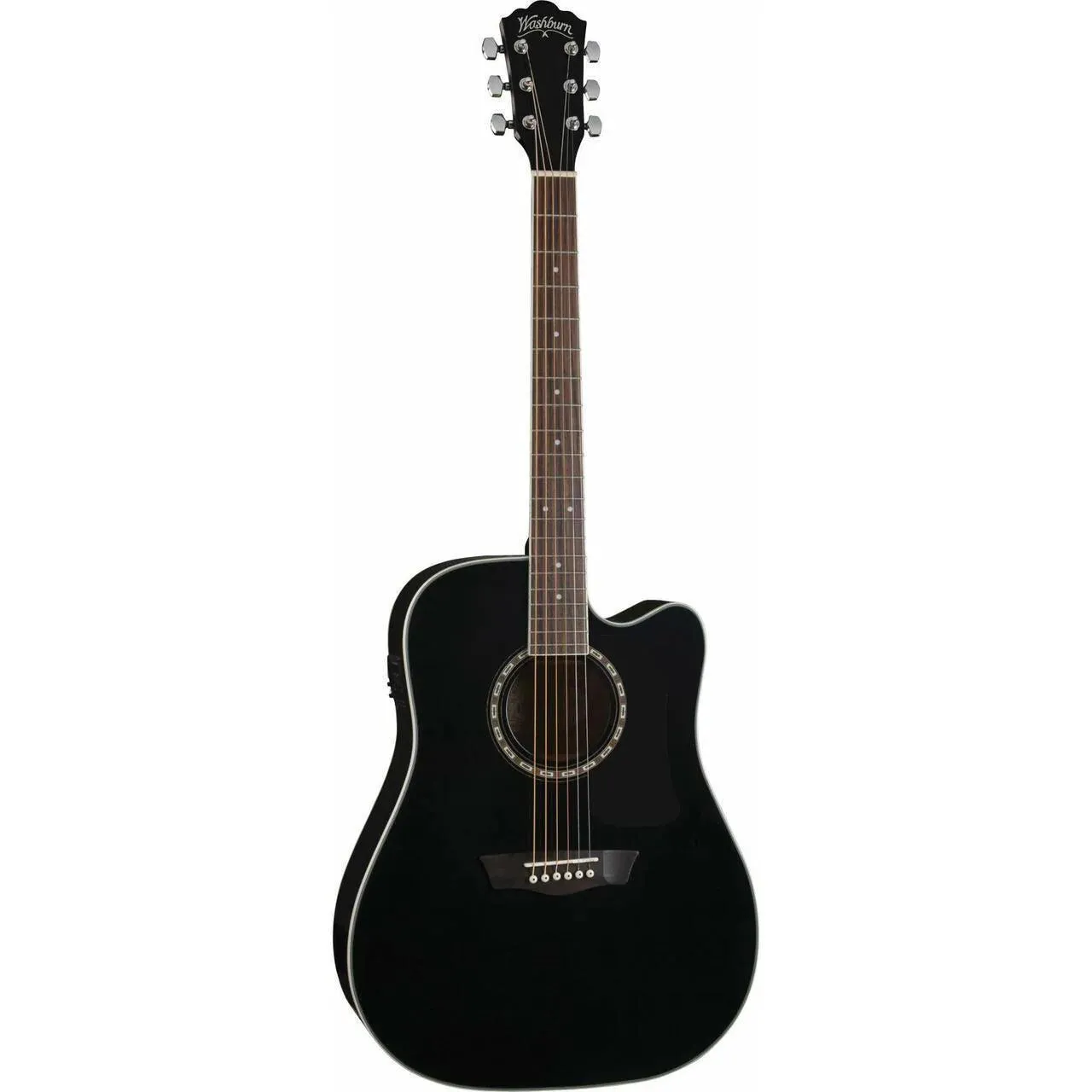 Washburn AD5CEPACK Semi Acoustic Guitar 41' Dreadnought with Bag, Picks, Strap