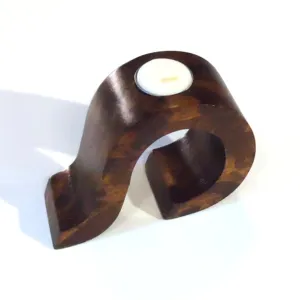 Wave Mango Wood Candle Holder