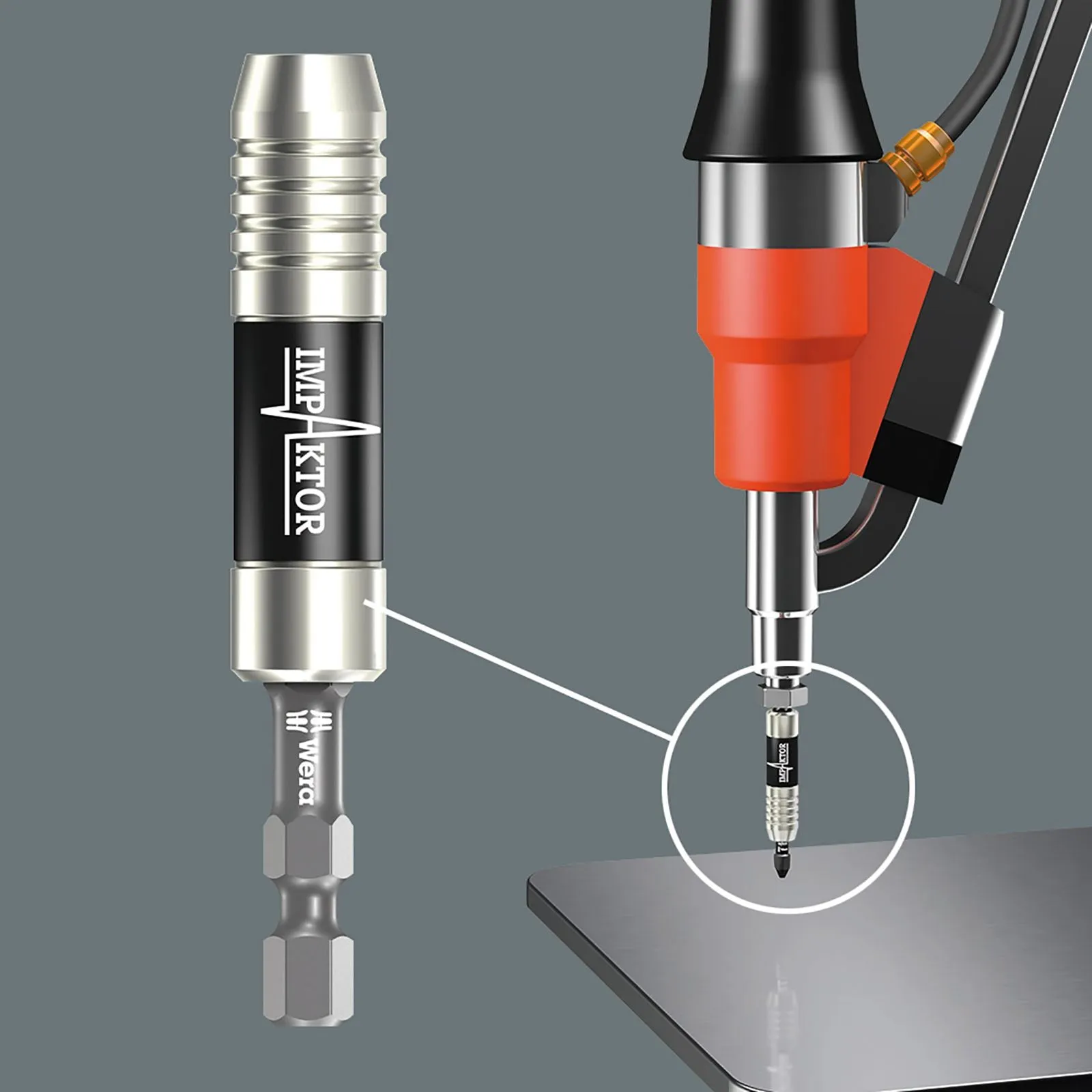 Wera Impaktor Bit Holder 75mm 897/4 with Retaining Ring and Magnet 1/4" Hex