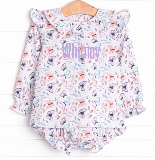 Whispering Wings Diaper Set, Purple