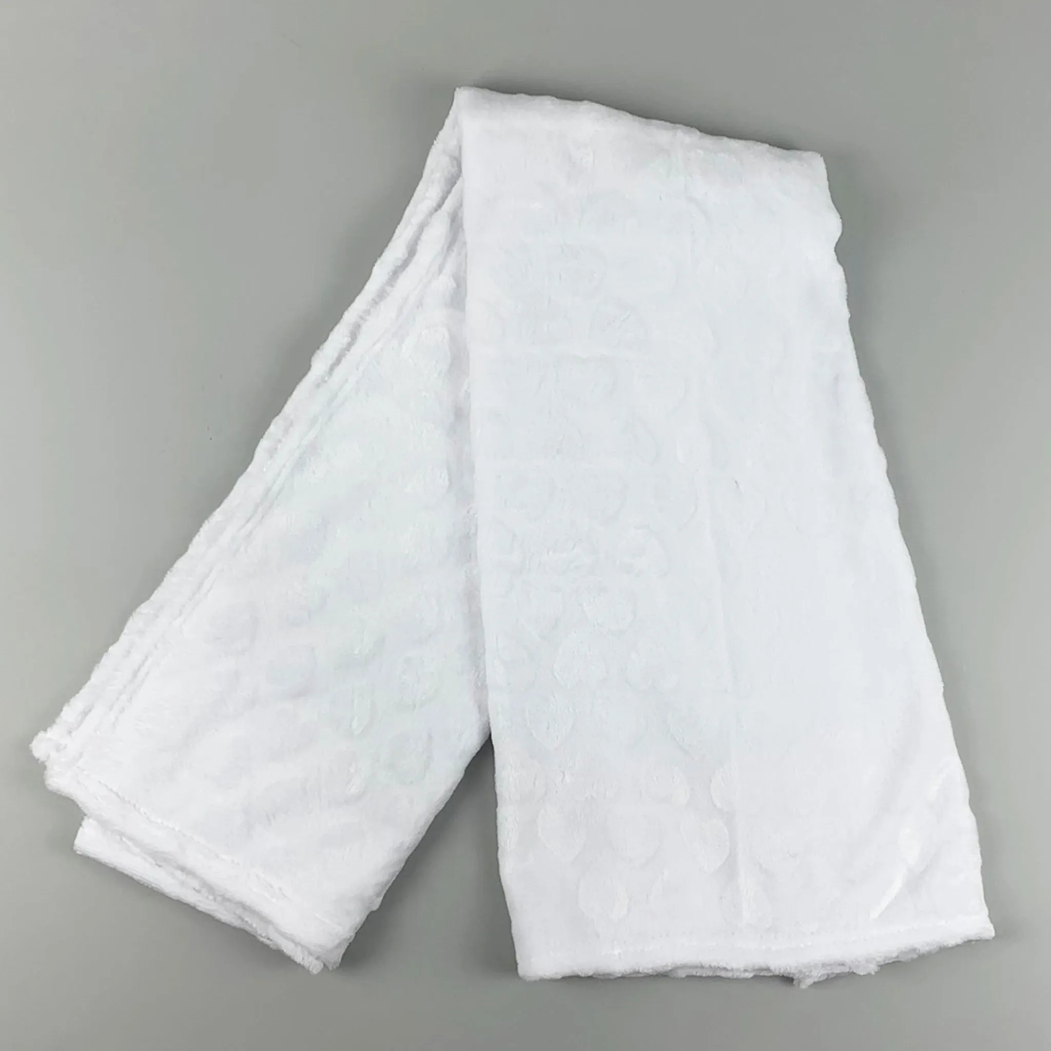 White Embossed Heart Baby Blanket