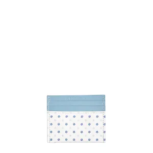 WHITE LEATHER AND SILK CREDIT CARD HOLDER