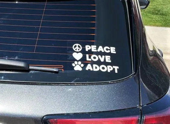 Window Decal - Peace Love Adopt