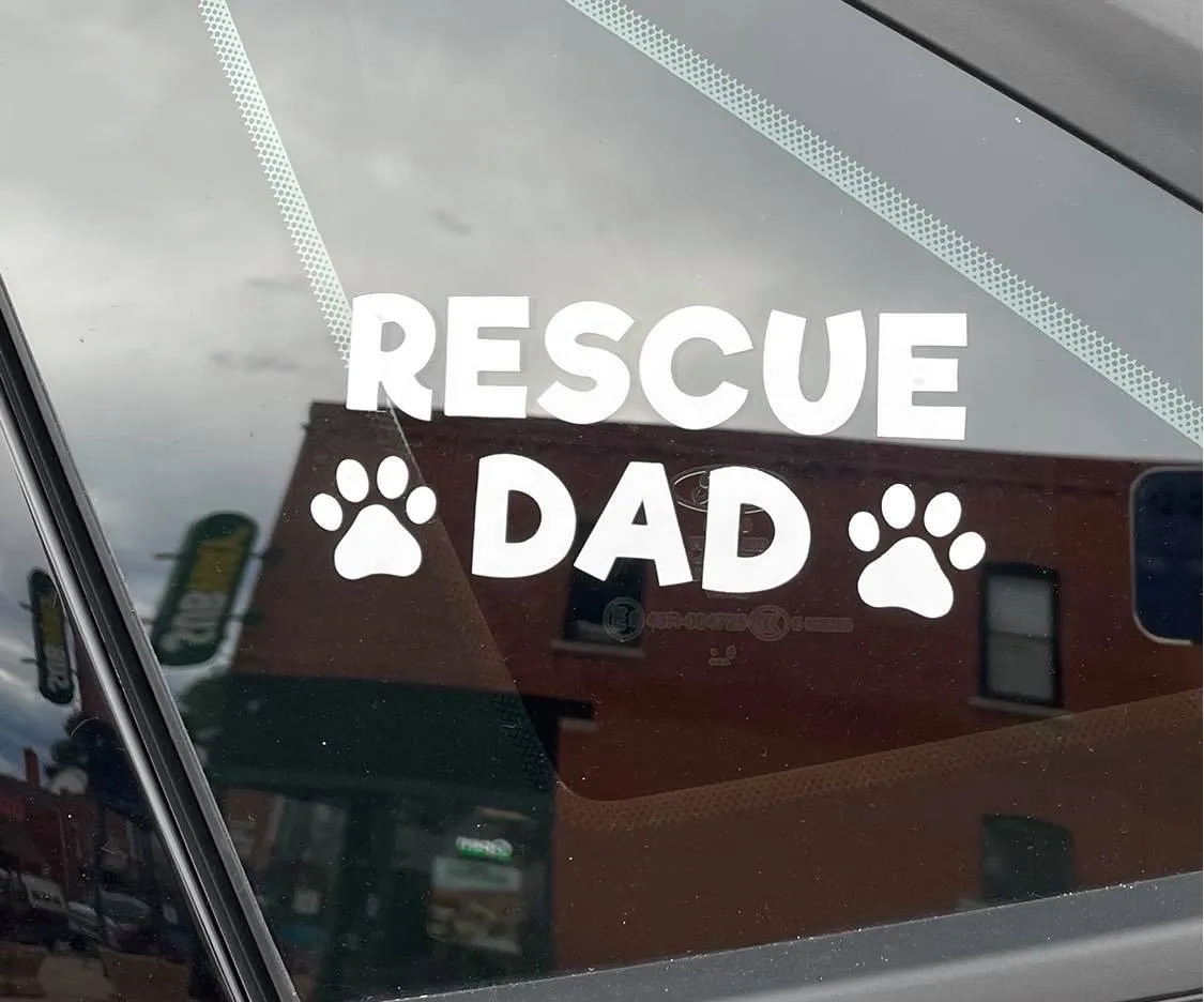 Window Decal - Rescue Dad Paw Prints