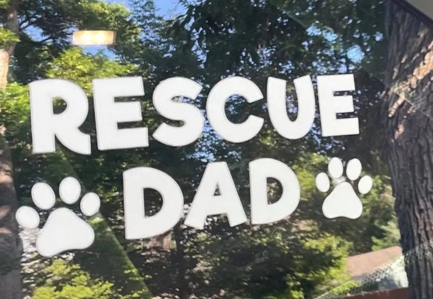 Window Decal - Rescue Dad Paw Prints