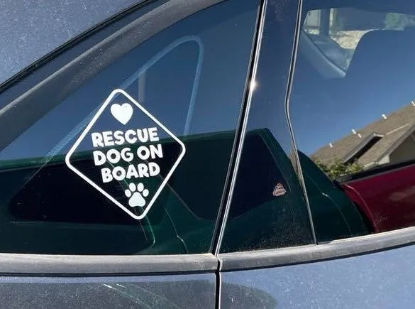 Window Decal - Rescue Dog on Board
