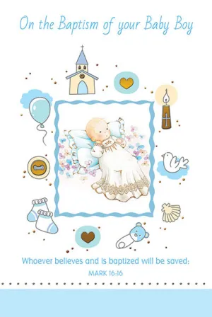 Your Baby Boy Baptism Greeting Card