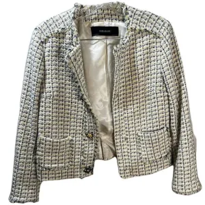ZARA Tweed Jacket with Embossed Silver Buttons Small
