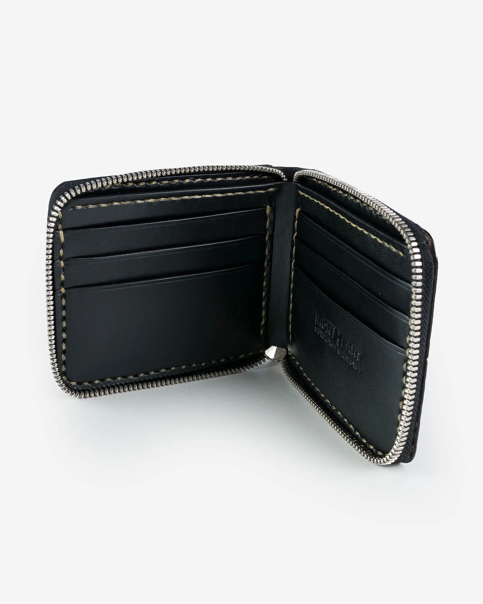 Zip-Secured Shell Cordovan Wallet - Navy Blue