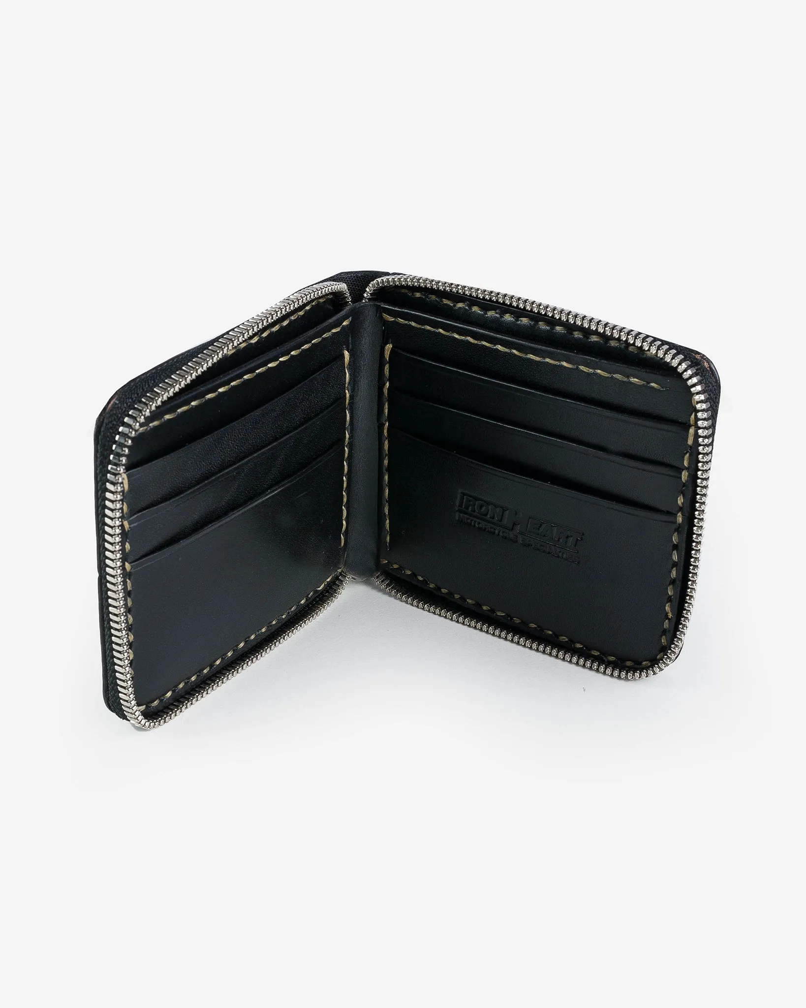 Zip-Secured Shell Cordovan Wallet - Navy Blue