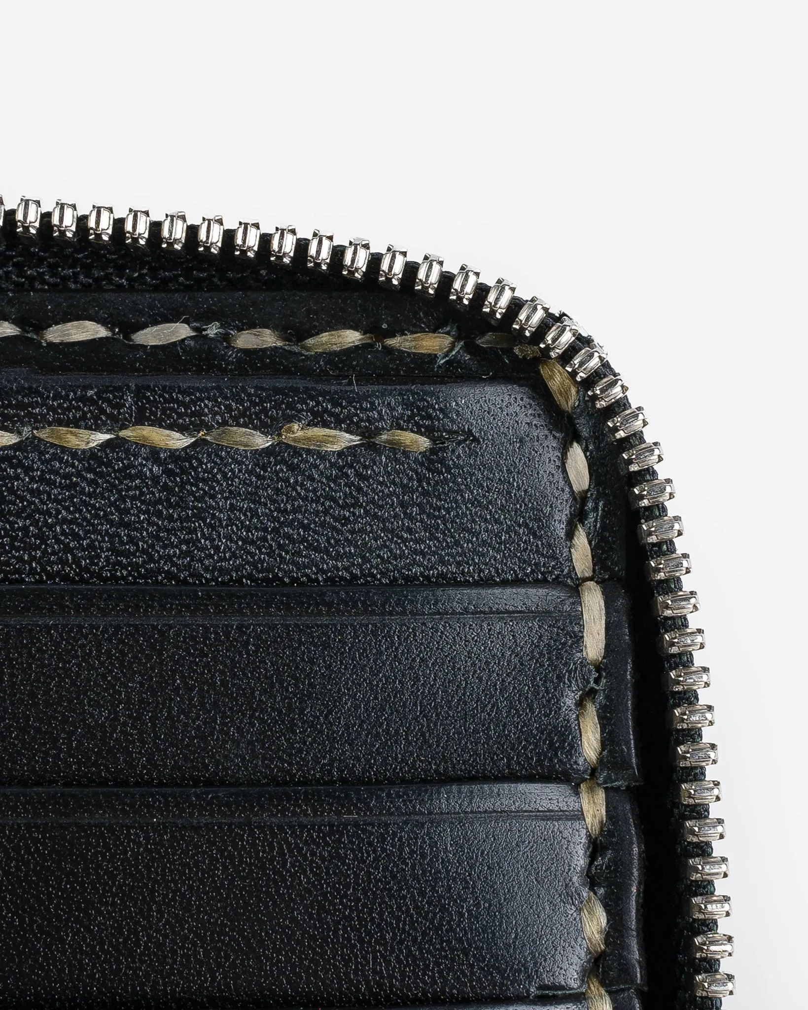 Zip-Secured Shell Cordovan Wallet - Navy Blue