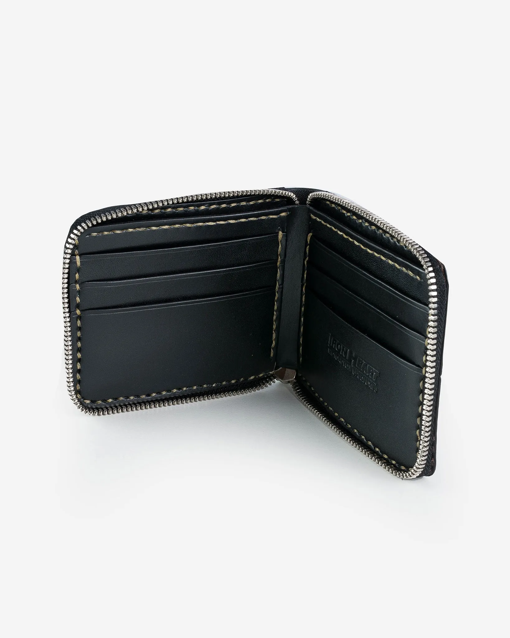Zip-Secured Shell Cordovan Wallet - Navy Blue